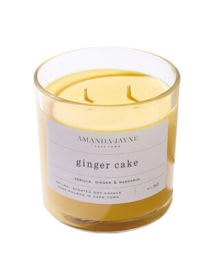 Amanda-Jayne ginger cake soy wax candle in glass tumbler