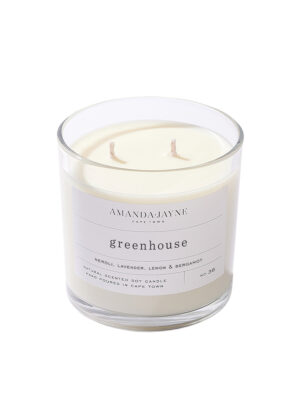 Amanda-Jayne greenhouse soy wax candle in glass tumbler