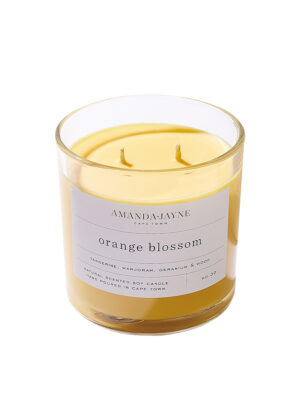 Amanda-Jayne orange blossom soy wax candle in glass tumbler