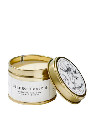 Amanda-Jayne orange blossom soy wax gold travel tin