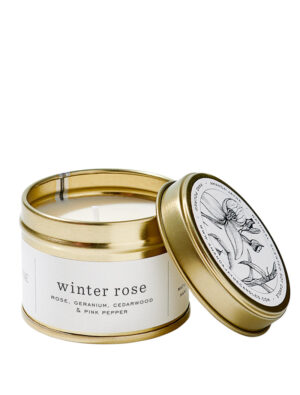 Amanda-Jayne winter rose gold travel tin candle