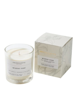 Amanda-Jayne winter rose soy wax candle in glass tumbler