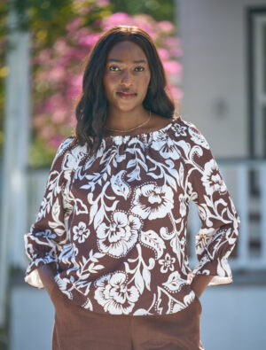 Goddess Bardot Top Ceramic Floral