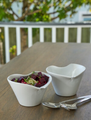 Hand crafted heart ceramic bowl