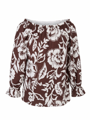 Goddess Bardot Top Ceramic Floral
