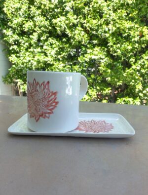 Pink Protea Mug and Slate